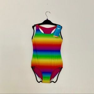 Speedo Triangle Ombre Racerback One Piece Swimsuit